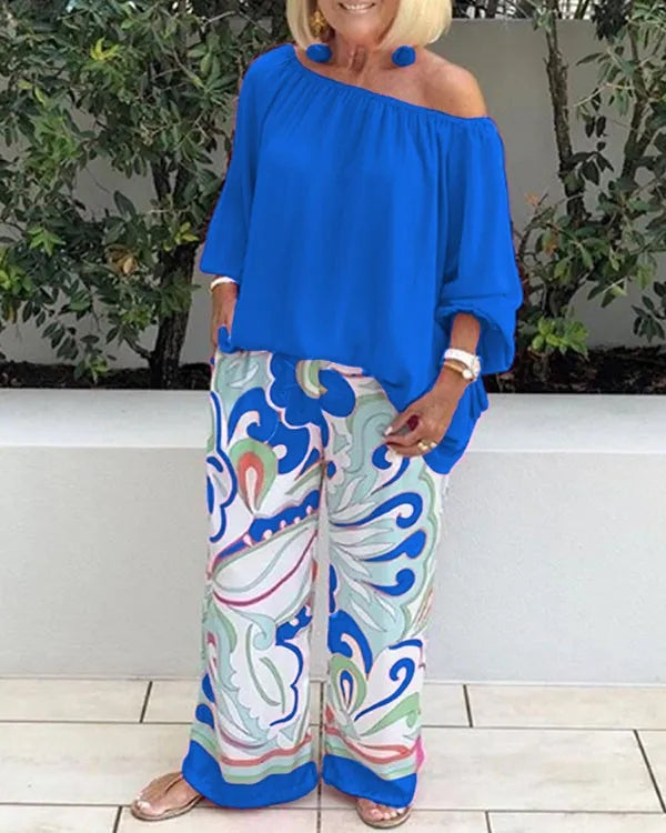 Women's Fashion Loose Cotton And Linen Two-Piece Suit
