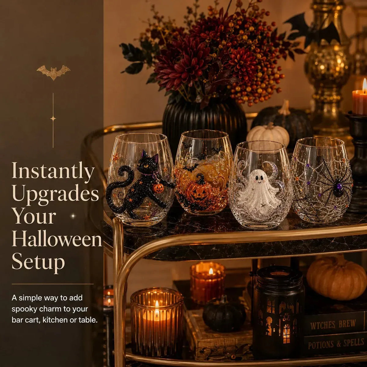 🔥 LAST DAY 40% OFF - 🎃 3D Halloween Glass Cups | Perfect for Parties & Cozy Fall Home Bars