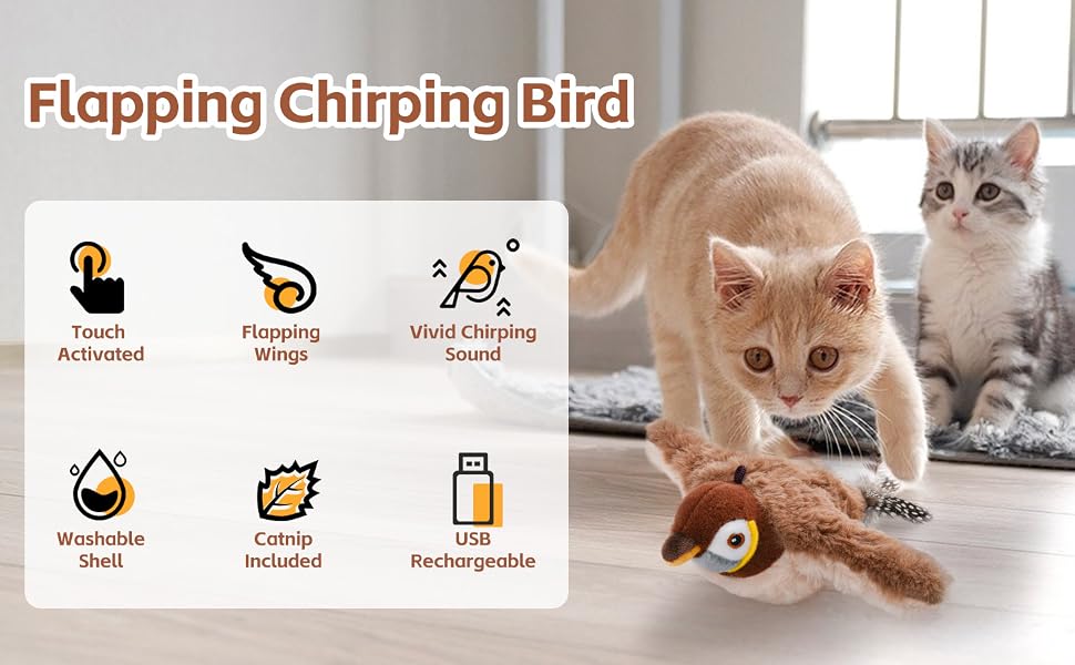 🐦 Flying Bird | Interactive Flapping Bird Cat Toy