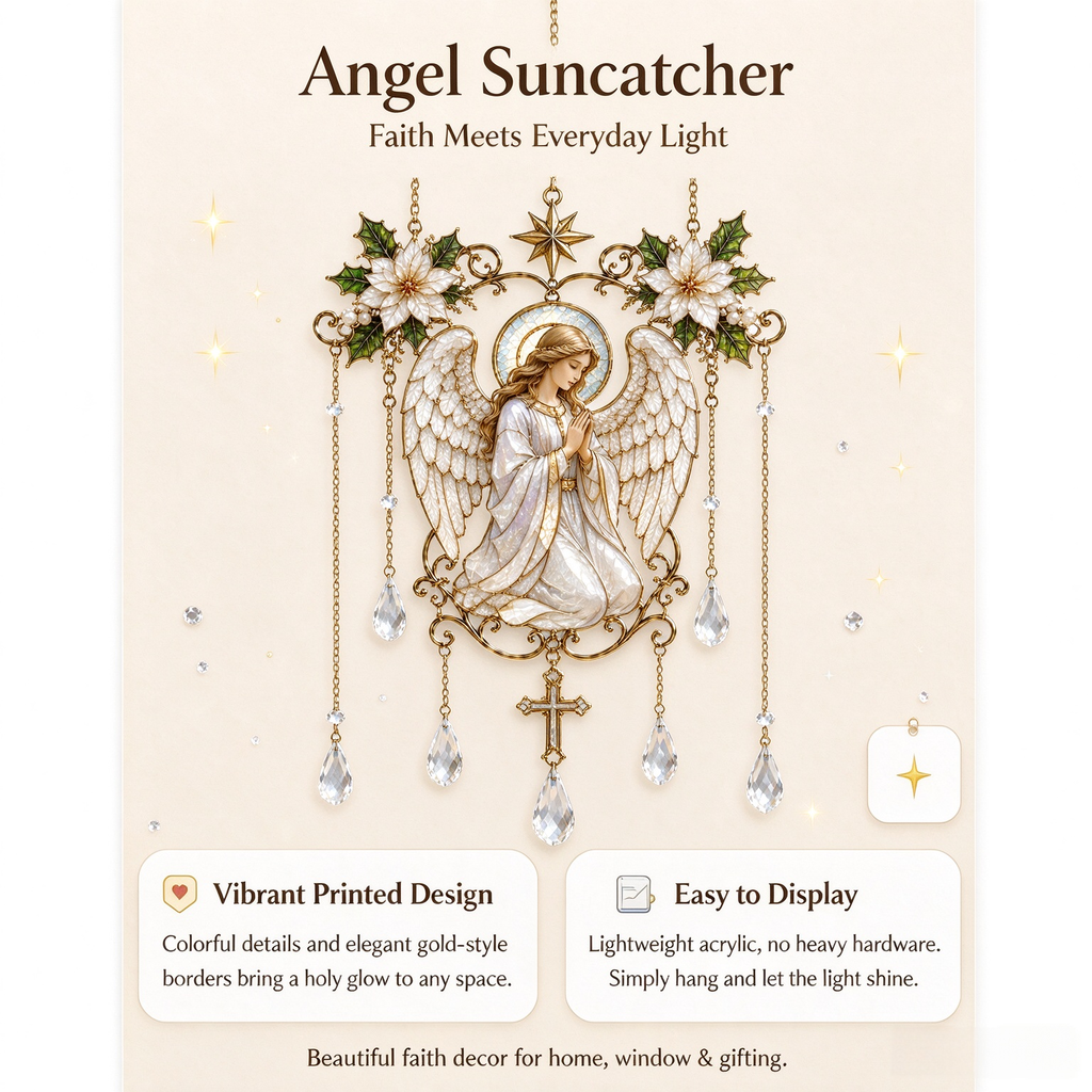⚡Limited Offer🎁Angel Stained Glass Look Acrylic Suncatcher