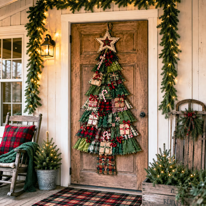 🎄Beginner-Friendly DIY Oversized Patchwork Christmas Tree Door Hanging Kit| Complete Kit with All Tools & Step-by-Step Guide Included 💕