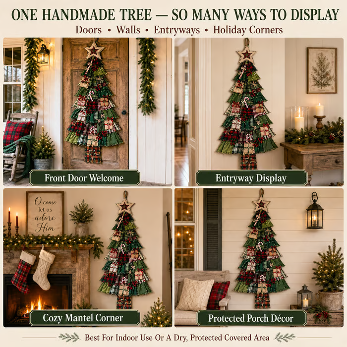 🎄Beginner-Friendly DIY Oversized Patchwork Christmas Tree Door Hanging Kit| Complete Kit with All Tools & Step-by-Step Guide Included 💕