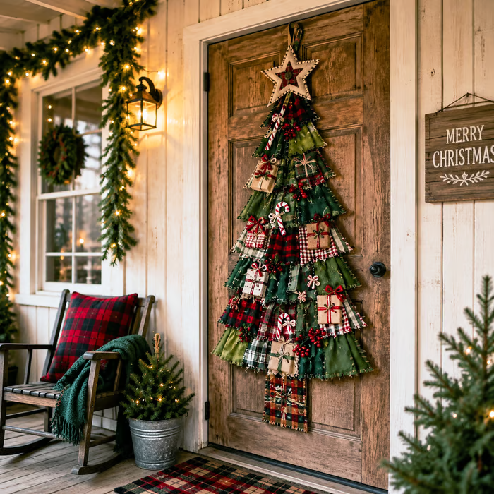 🎄Beginner-Friendly DIY Oversized Patchwork Christmas Tree Door Hanging Kit| Complete Kit with All Tools & Step-by-Step Guide Included 💕
