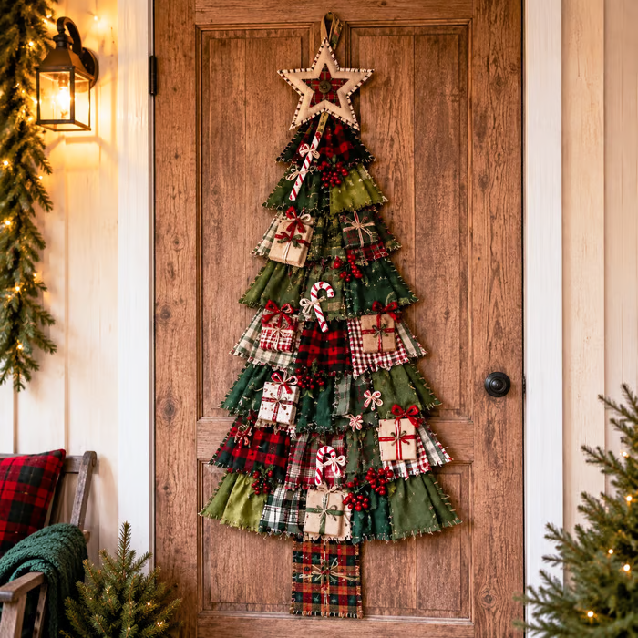 🎄Beginner-Friendly DIY Oversized Patchwork Christmas Tree Door Hanging Kit| Complete Kit with All Tools & Step-by-Step Guide Included 💕