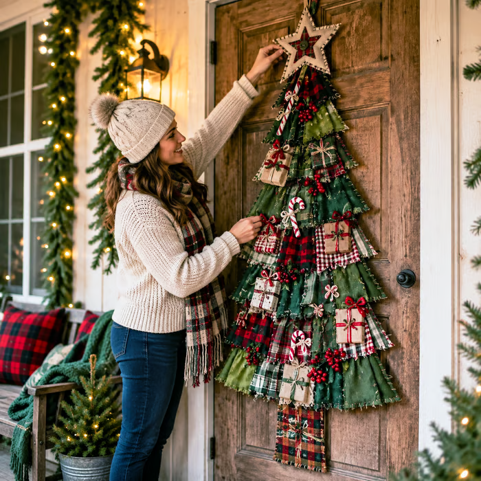 🎄Beginner-Friendly DIY Oversized Patchwork Christmas Tree Door Hanging Kit| Complete Kit with All Tools & Step-by-Step Guide Included 💕