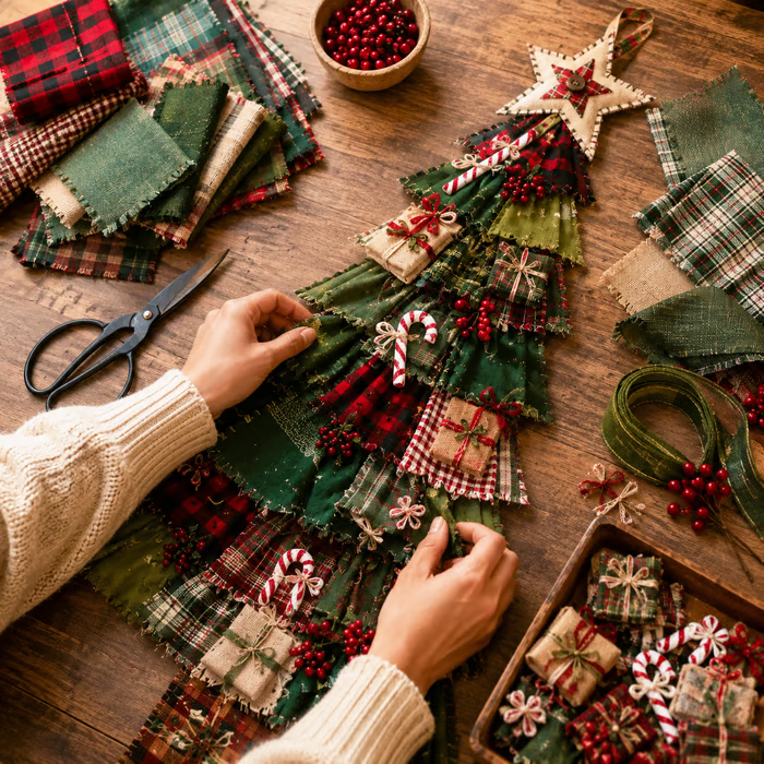 🎄Beginner-Friendly DIY Oversized Patchwork Christmas Tree Door Hanging Kit| Complete Kit with All Tools & Step-by-Step Guide Included 💕