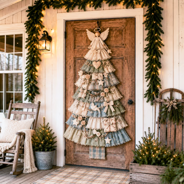 🎄Beginner-Friendly DIY Oversized Patchwork Christmas Tree Door Hanging Kit| Complete Kit with All Tools & Step-by-Step Guide Included 💕