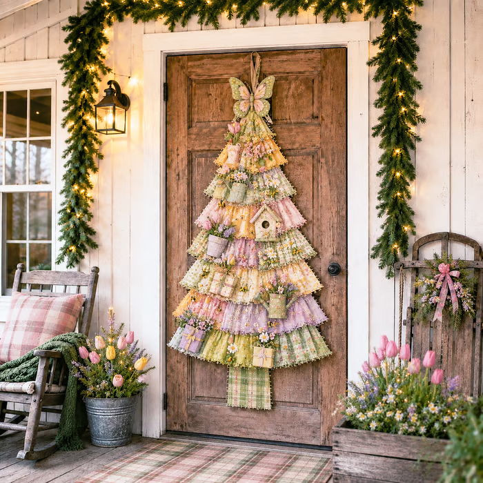 🎄Beginner-Friendly DIY Oversized Patchwork Christmas Tree Door Hanging Kit| Complete Kit with All Tools & Step-by-Step Guide Included 💕