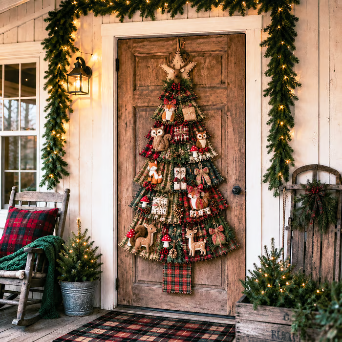 🎄Beginner-Friendly DIY Oversized Patchwork Christmas Tree Door Hanging Kit| Complete Kit with All Tools & Step-by-Step Guide Included 💕