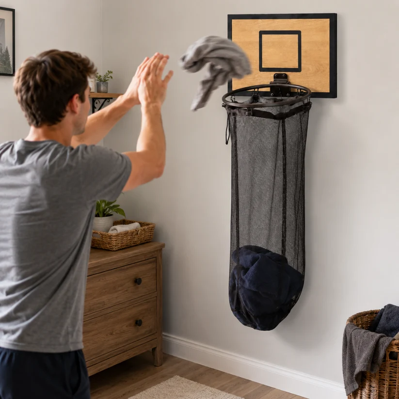 2-in-1 Basketball Laundry Hoop