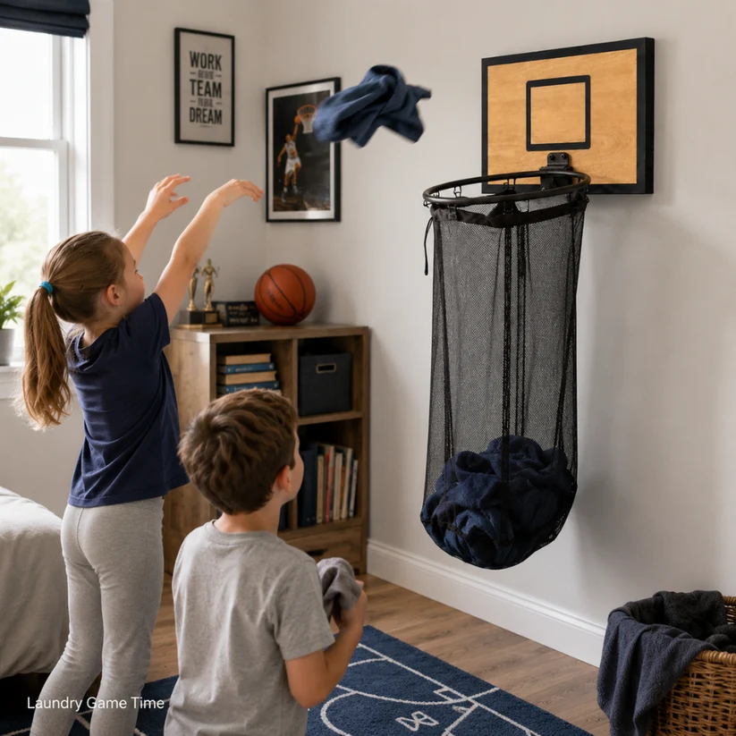 2-in-1 Basketball Laundry Hoop