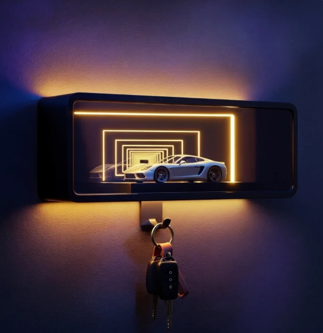 Mount Car Key Holder with LED Light