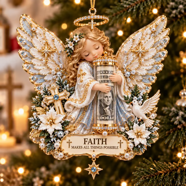 ⏰ LAST DAY SALE 50% OFF! 👼💵 3D Angel Christmas Cash Gift Ornament – Holiday Money Holder Keepsake ✨