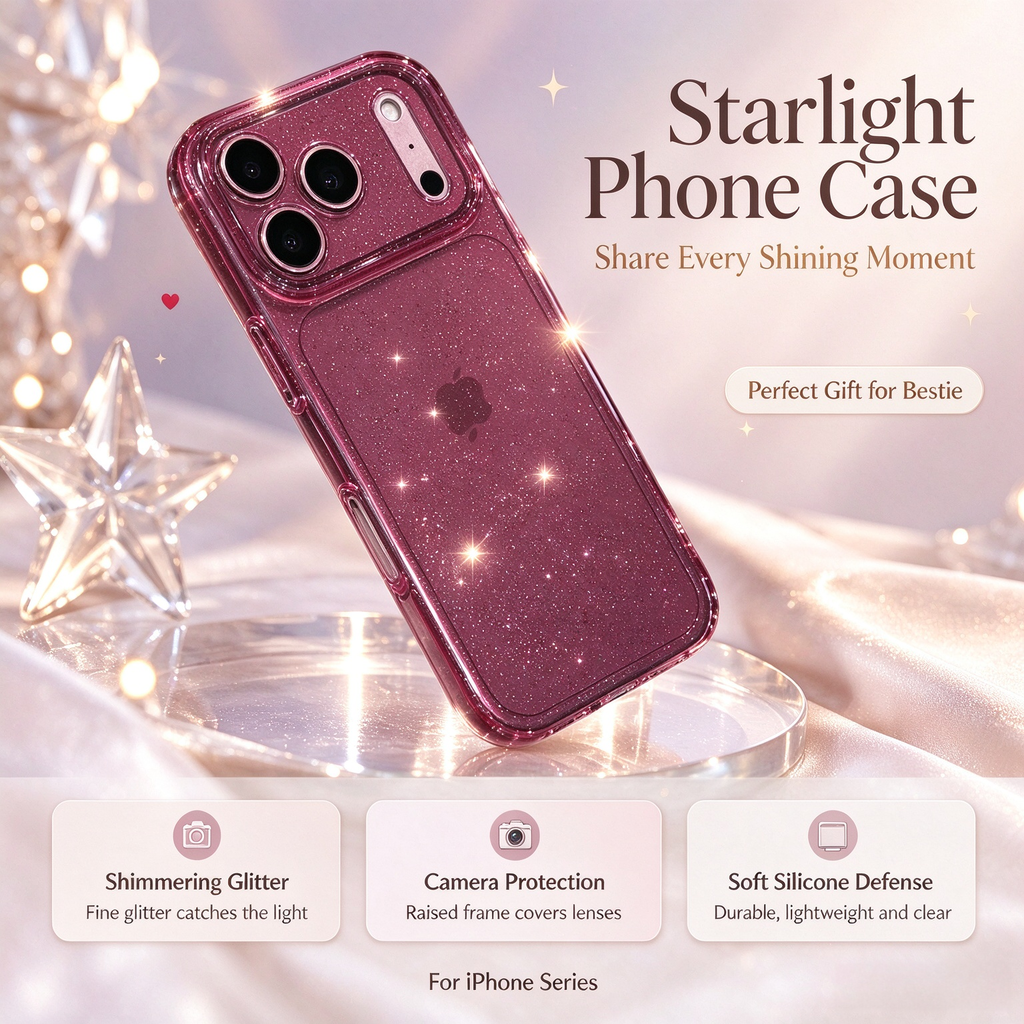 🔥Limited Offer✨Sparkle Glitter Silicone Case | iPhone 18 Pro Max, 17 Pro,16 Pro,15 Protective Cover