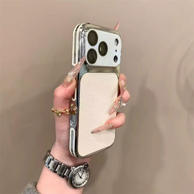 🔥Limited Sale🔥 Litchi Texture Electroplated Phone Case for/ iPhone 15/ iPhone 16 / iPhone 17