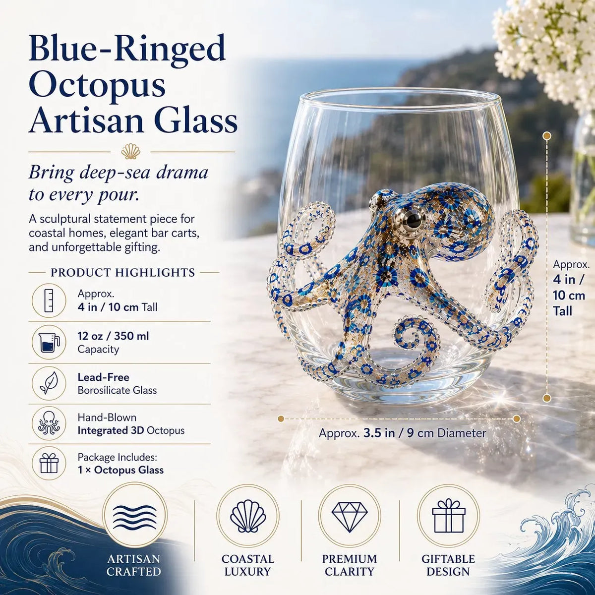 🔥 Last Day 49% OFF – 🌊 3D Ocean Animal Glassware Collection
