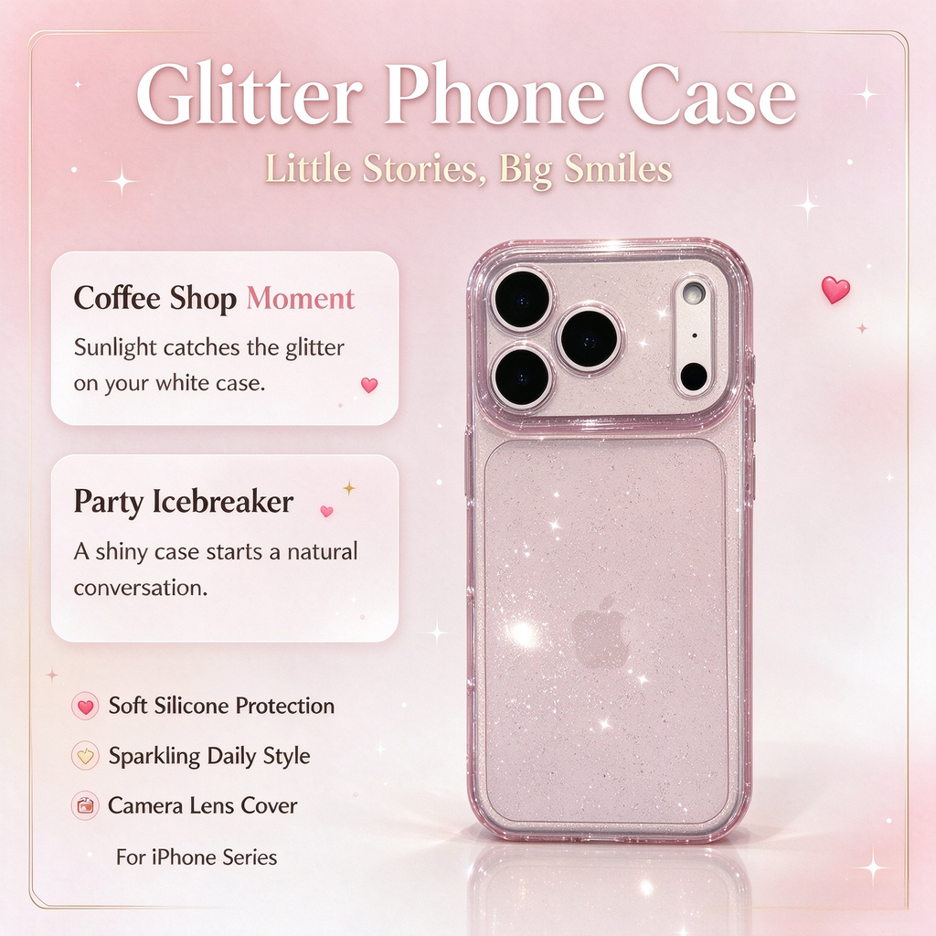 🔥Limited Offer✨Sparkle Glitter Silicone Case | iPhone 18 Pro Max, 17 Pro,16 Pro,15 Protective Cover