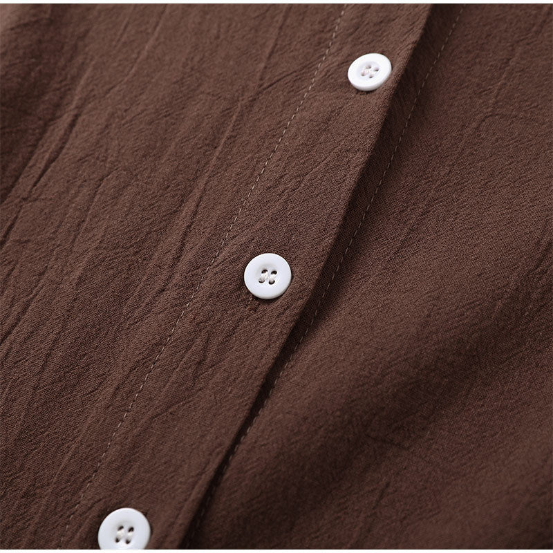 Linen Solid Slit Cardigan and Wide-Leg Pant Suits