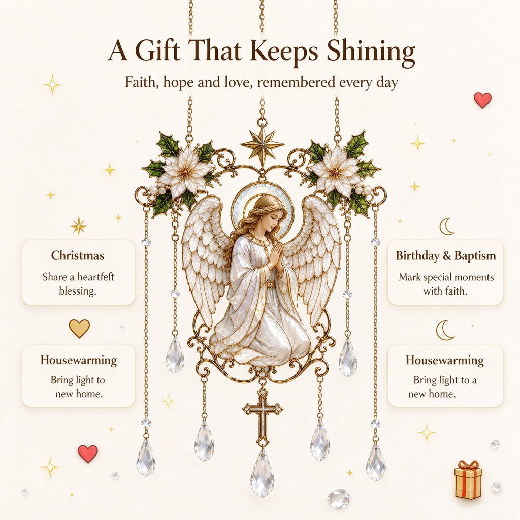 ⚡Limited Offer🎁Angel Stained Glass Look Acrylic Suncatcher