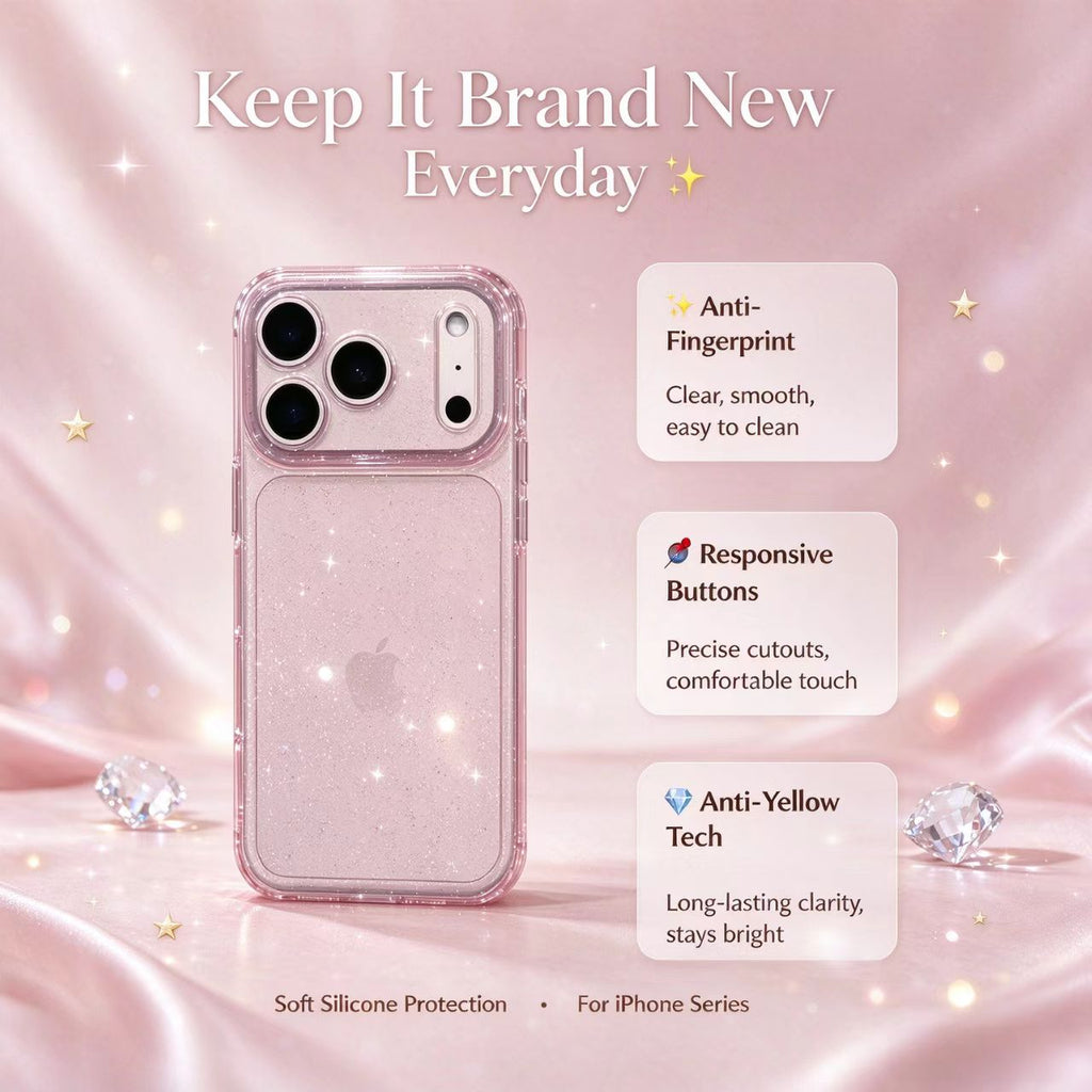 🔥Limited Offer✨Sparkle Glitter Silicone Case | iPhone 18 Pro Max, 17 Pro,16 Pro,15 Protective Cover