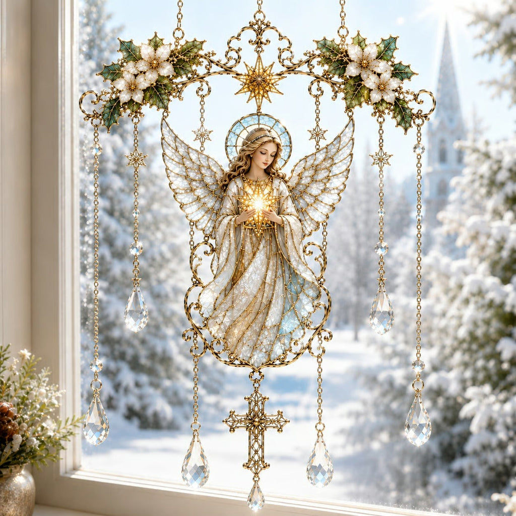 ⚡Limited Offer🎁Angel Stained Glass Look Acrylic Suncatcher