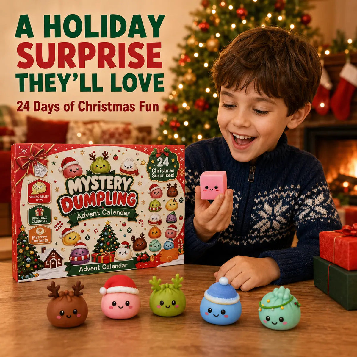✨ Glitter Dumpling Squishy 24-Day Christmas Advent Calendar