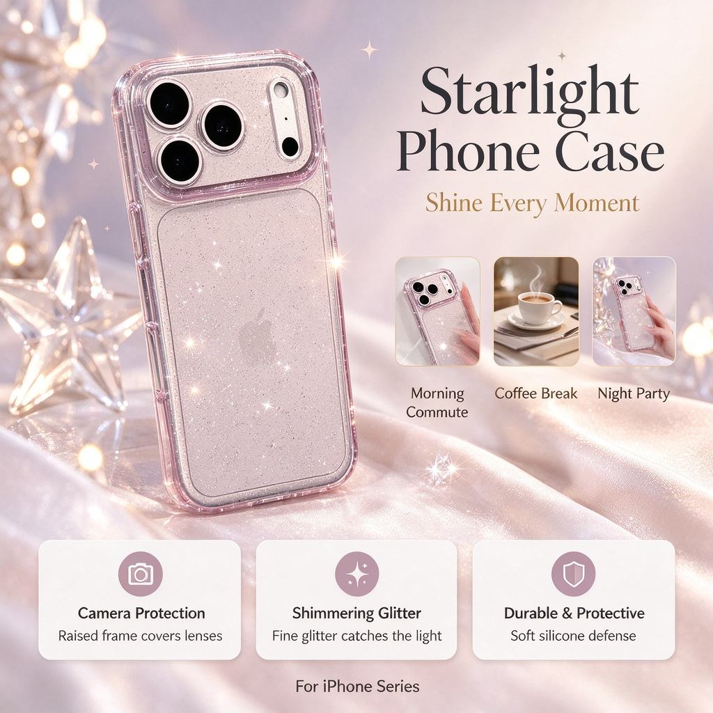 🔥Limited Offer✨Sparkle Glitter Silicone Case | iPhone 18 Pro Max, 17 Pro,16 Pro,15 Protective Cover