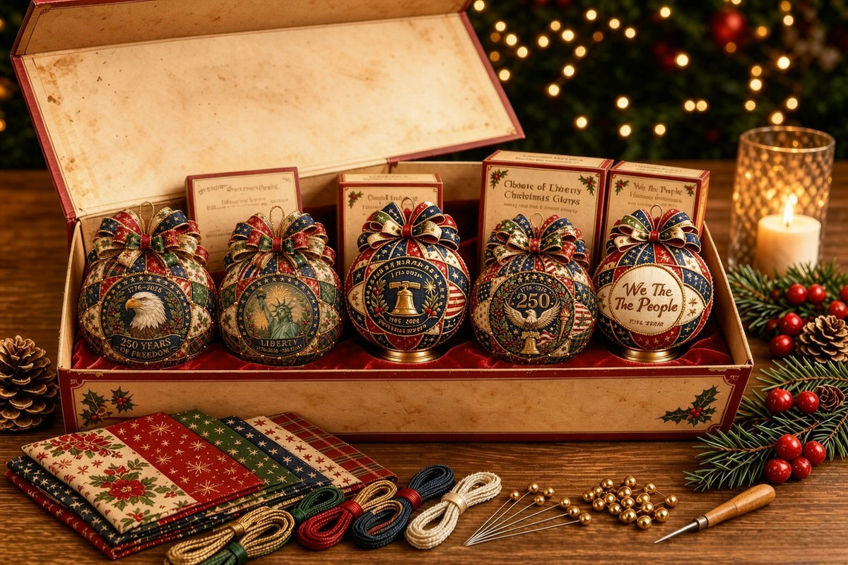 ❤️Beginner-Friendly🎄 USA 250th Anniversary Christmas Patchwork Ornament DIY Kit