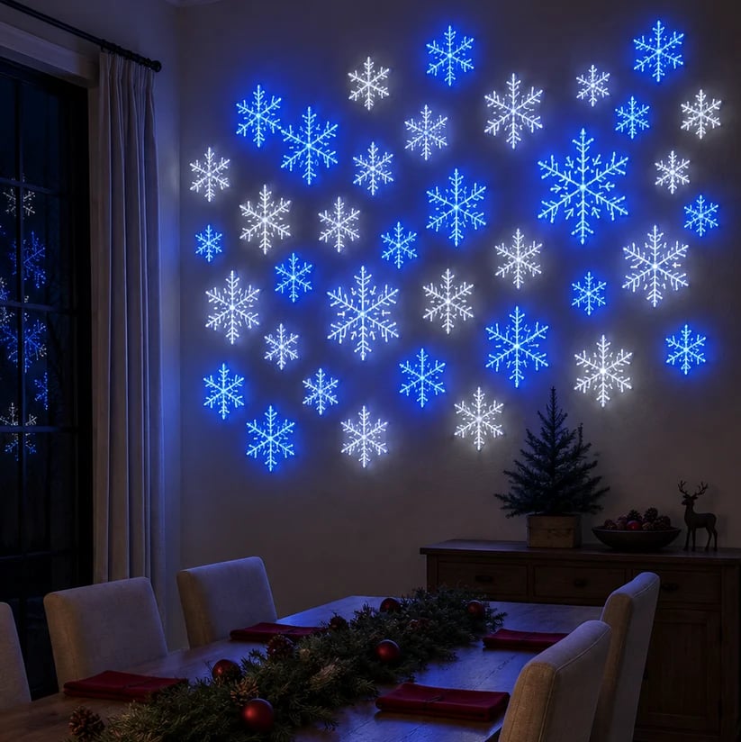 ❄️ LED Snowflake Wall Set