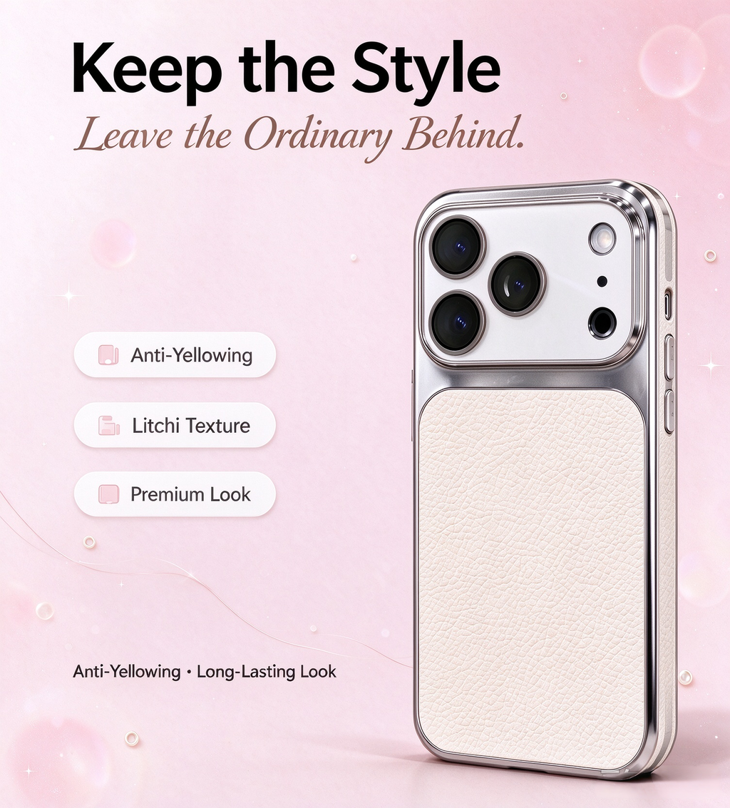 🔥Limited Sale🔥 Litchi Texture Electroplated Phone Case for/ iPhone 15/ iPhone 16 / iPhone 17