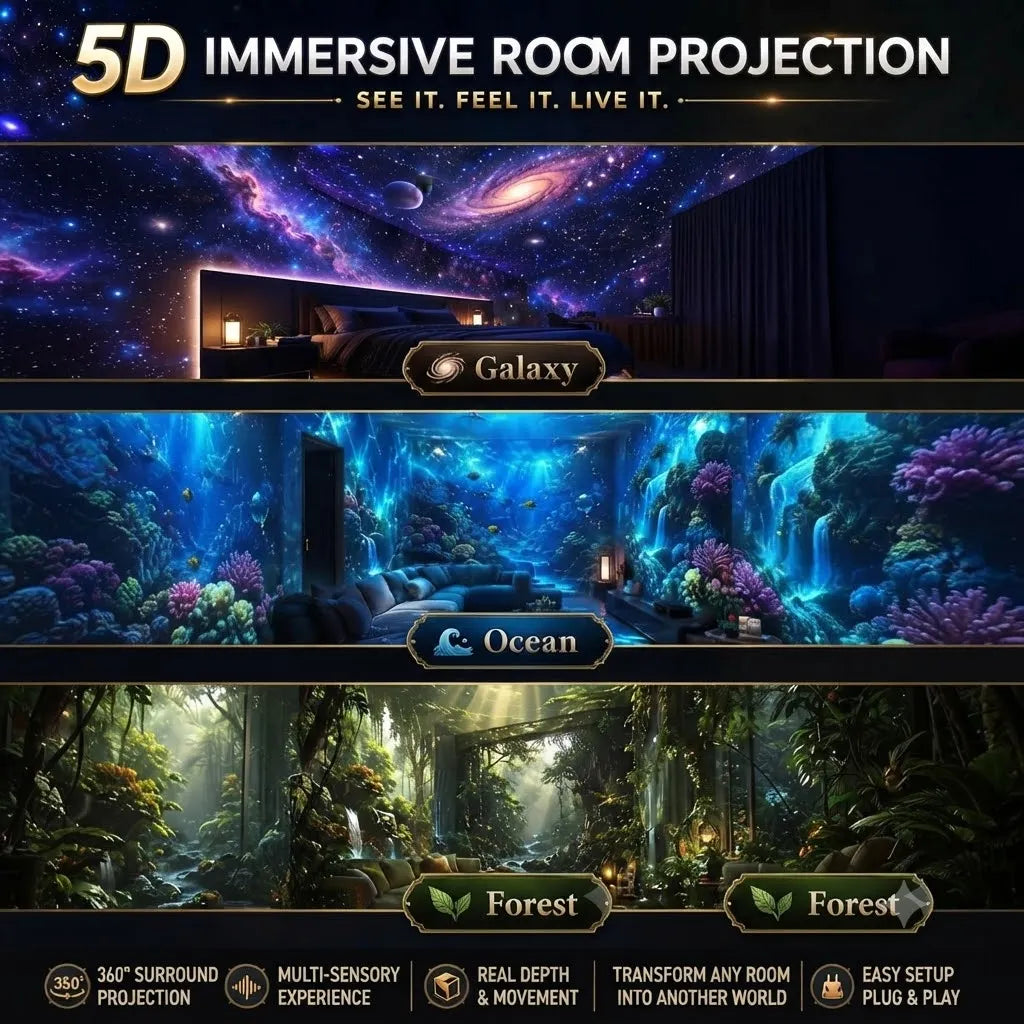 Smart Holographic Ocean & Galaxy & Forest 5D Projector