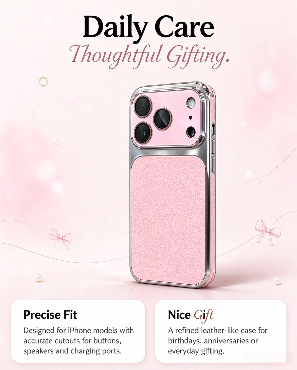 🔥Limited Sale🔥 Litchi Texture Electroplated Phone Case for/ iPhone 15/ iPhone 16 / iPhone 17