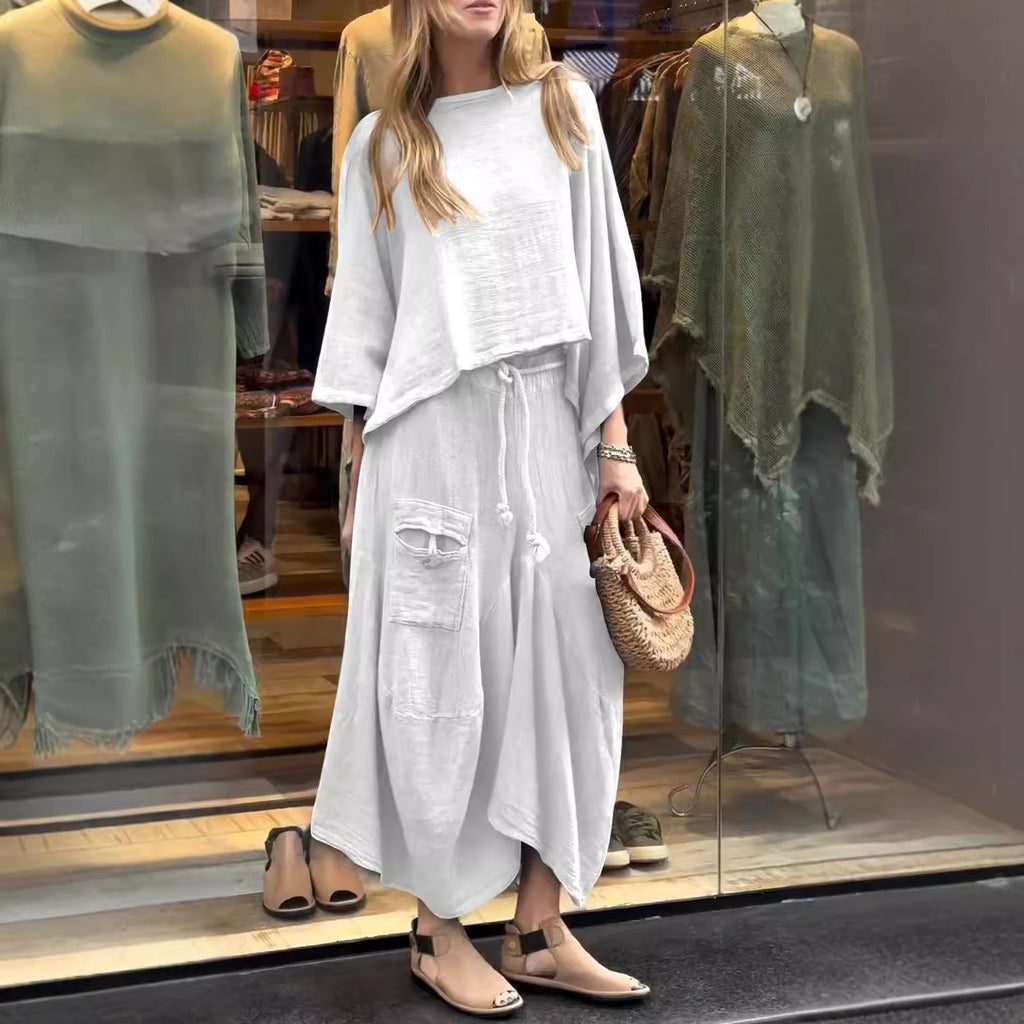 New style casual solid color loose skirt two piece suit-Limited 50% Off