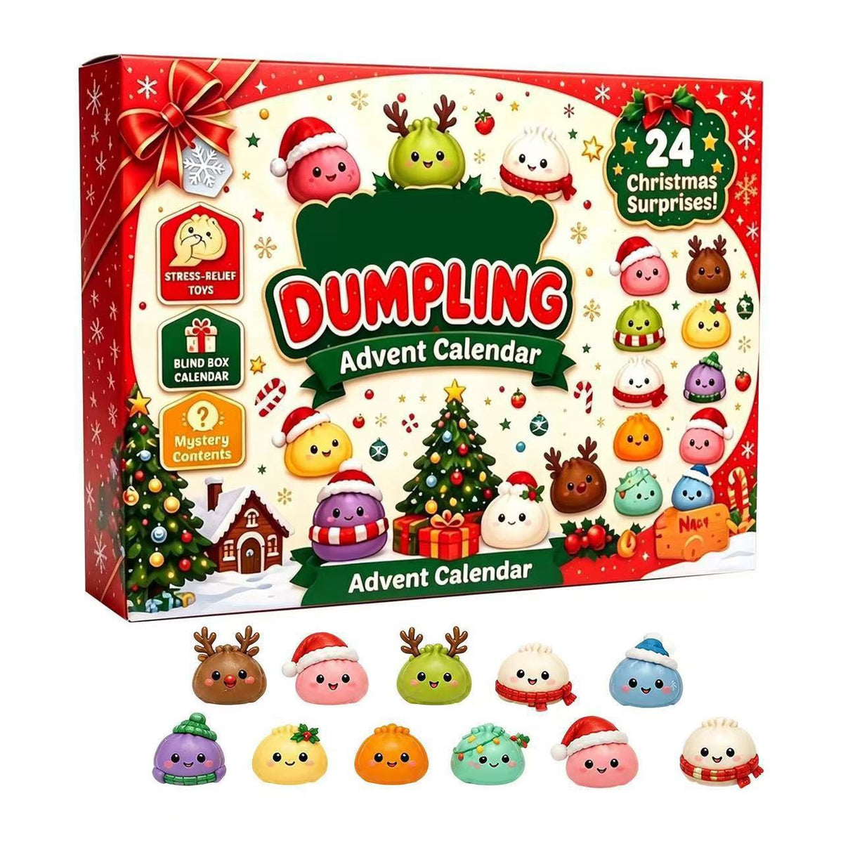 ✨ Glitter Dumpling Squishy 24-Day Christmas Advent Calendar