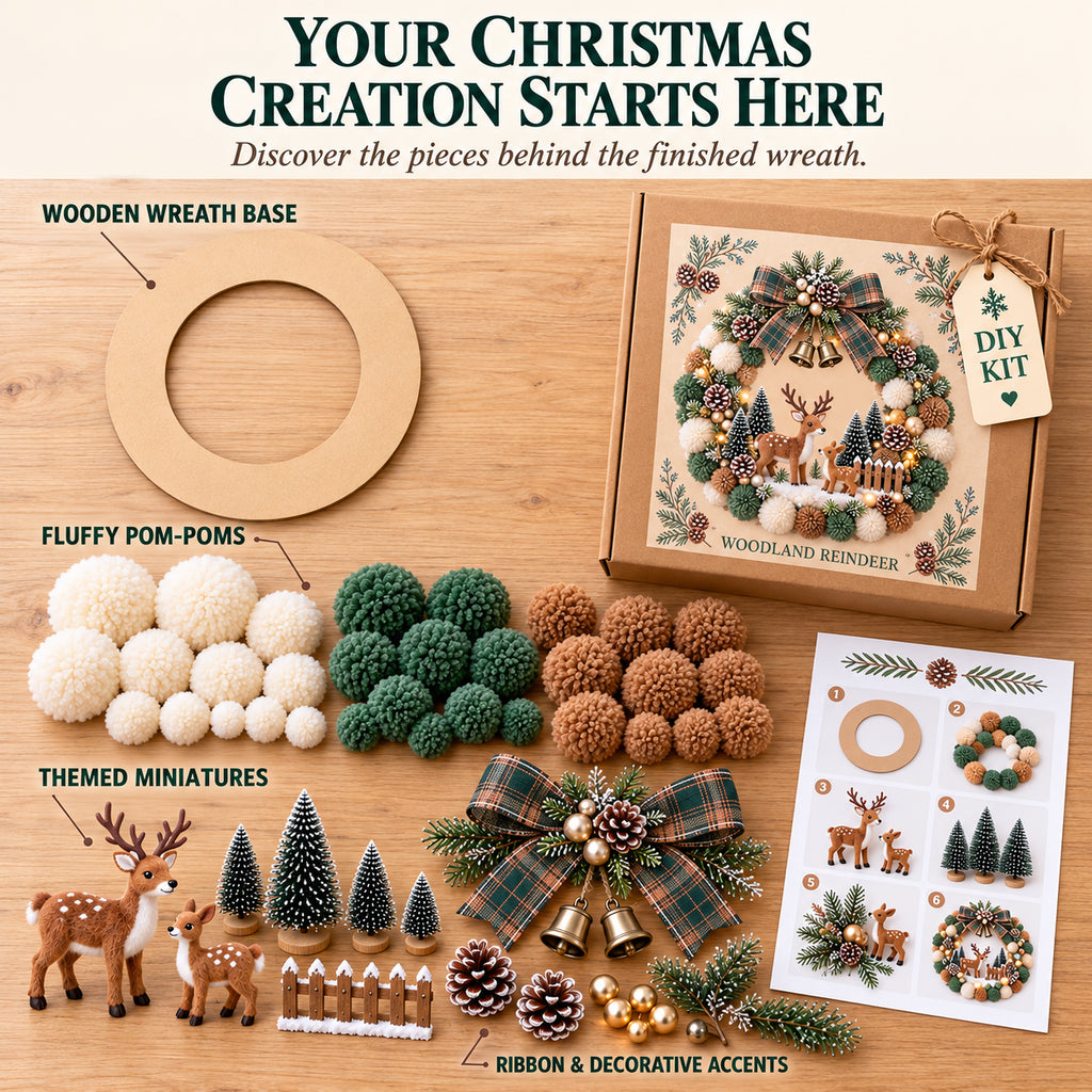 Christmas Pom-Pom Wreath Kit view 3