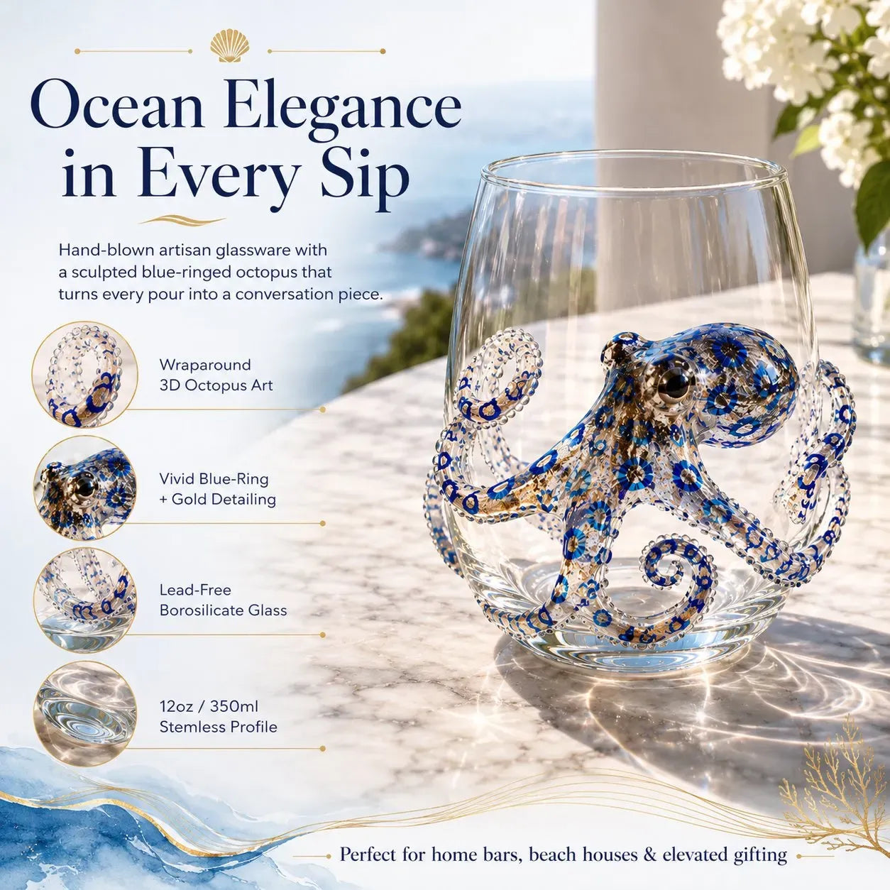 🔥 Last Day 49% OFF – 🌊 3D Ocean Animal Glassware Collection