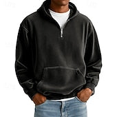 Men's Hoodie Pullover Hoodie Sweatshirt Quarter Zip Hoodie Streetwear Cool Spring Fall