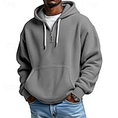 Men's Hoodie Hoodie Plain Drawstring Pocket Sports & Outdoor Daily Holiday Streetwear Spring Fall Clothing