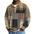 Men's Geometric Color Block Waffle Polo ShirtsCasual Athleisure Daily Wear Fall Winter