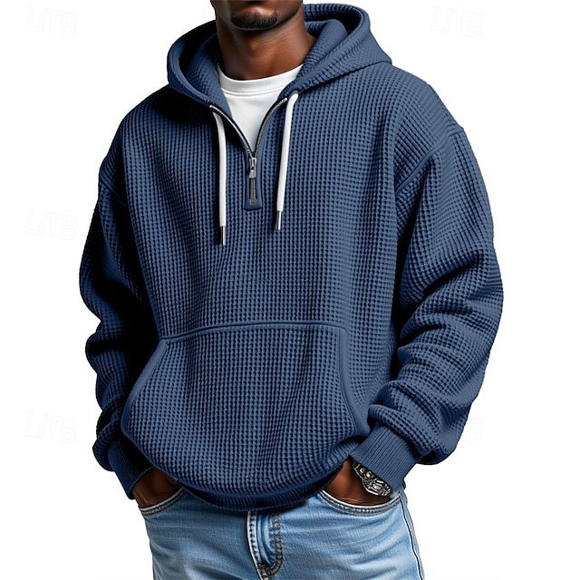 Men's Hoodie Hoodie Plain Drawstring Pocket Sports & Outdoor Daily Holiday Streetwear Spring Fall Clothing