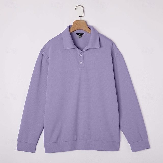 Men's Waffle Polo Shirts Textured Formal Business Ribbed Polo Collar Fashion