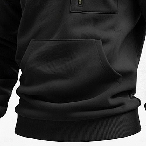 Men's Hoodies & Sweatshirts Long Sleeve Stand Collar Half Zip Fall Winter Spring &  Fall
