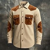 Men's Shirt Waffle Shirt Casual Shirt Button Up Shirt Cargo Shirt