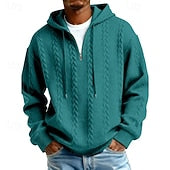 Men's Jacquard Hoodie Pullover Hoodie Sweatshirt Textured Sports & Outdoor Casual Daily Streetwear Cool Sportswear