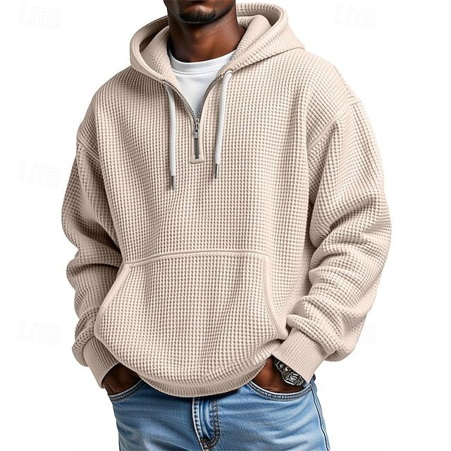 Men's Hoodie Hoodie Plain Drawstring Pocket Sports & Outdoor Daily Holiday Streetwear Spring Fall Clothing