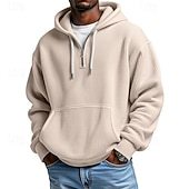 Men's Hoodie Hoodie Plain Drawstring Pocket Sports & Outdoor Daily Holiday Streetwear Spring Fall Clothing