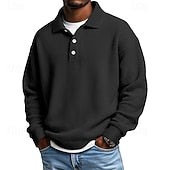 Men's Waffle Polo Shirts Textured Formal Business Ribbed Polo Collar Fashion