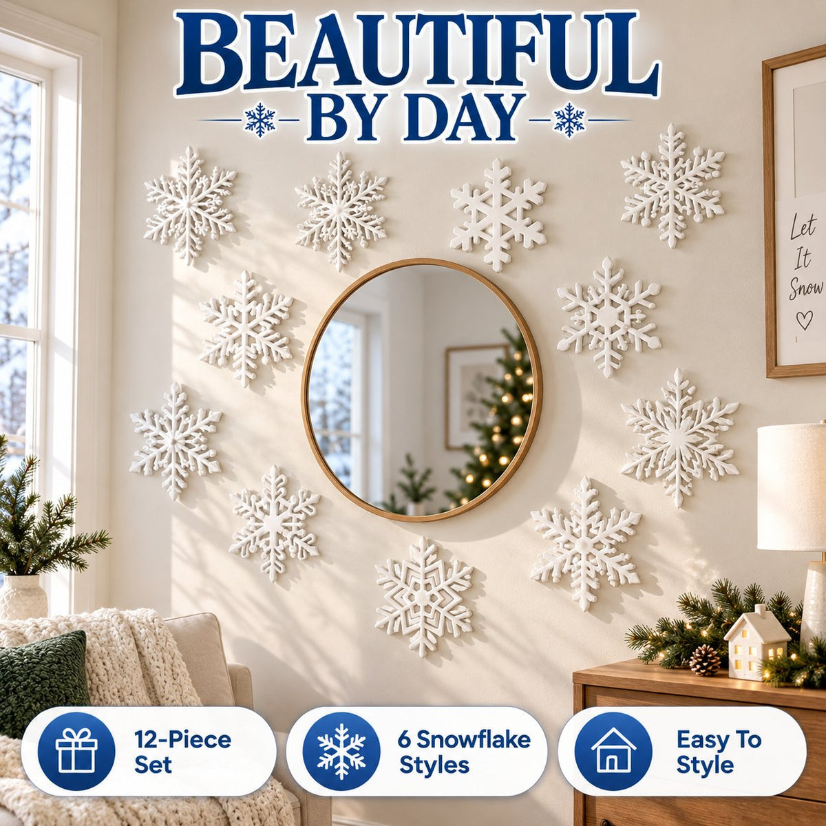 ❄️ LED Snowflake Wall Set