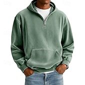 Men's Hoodie Pullover Hoodie Sweatshirt Quarter Zip Hoodie Streetwear Cool Spring Fall