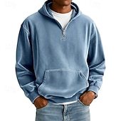 Men's Hoodie Pullover Hoodie Sweatshirt Quarter Zip Hoodie Streetwear Cool Spring Fall